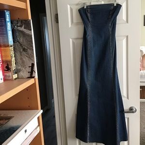 Windsor Denim / Jean Strapless Prom Dress